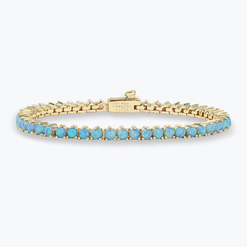 Melinda Maria Not Your Basic Tennis Bracelet Bracelet Opal 7.5" Gold New ✨️FIRM